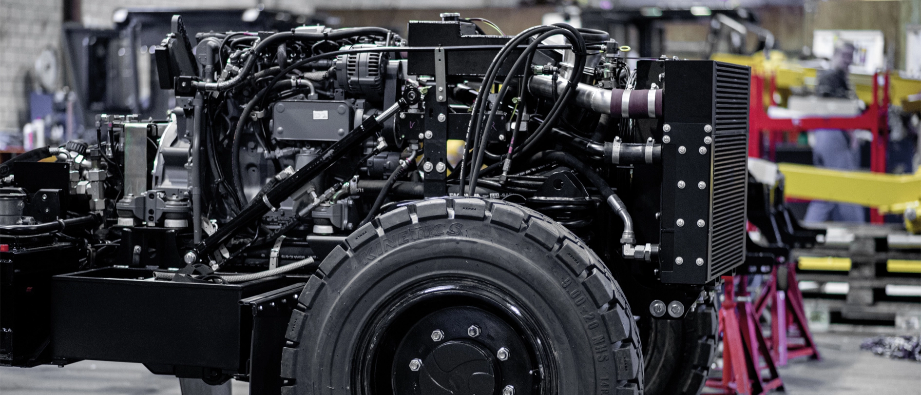 Powerpack der Antriebseinheit auf dem Chassis Powerpack der Antriebseinheit auf dem Chassis